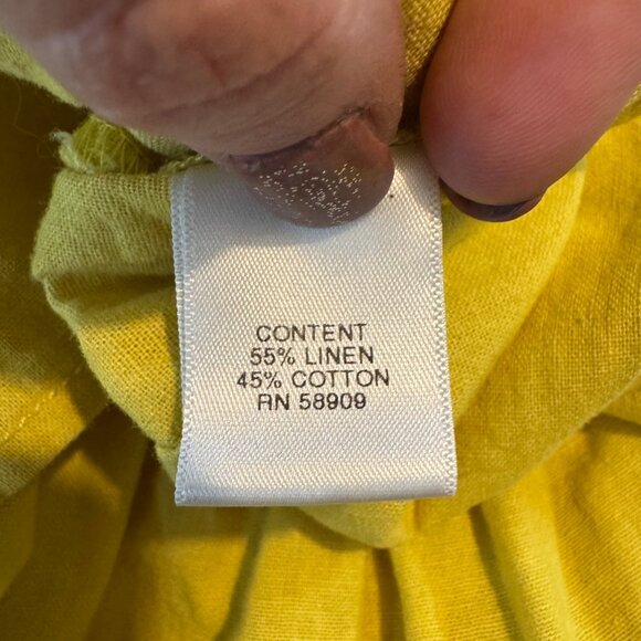 Chelsea & Violet Prairie Blues Linen Dress Yellow Sleeveless Tie Back Pleat Sz S - Picture 8 of 16